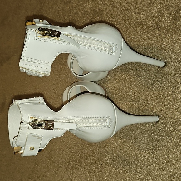 Marciano Elegant White High Heels with Gold Accents - Picture 7 of 12